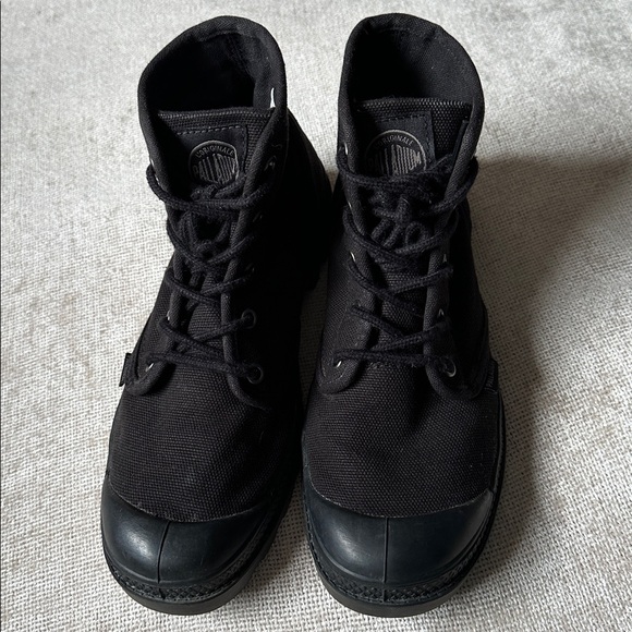 Palladium Pampa Hi Black Canvas Boots - Picture 3 of 7